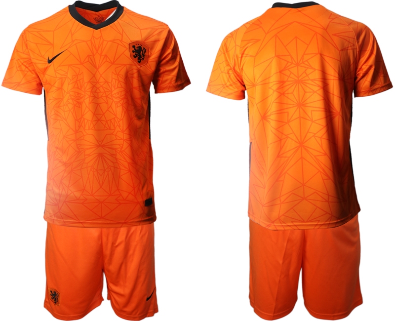 Men 2021 European Cup Netherlands home orange Soccer Jersey